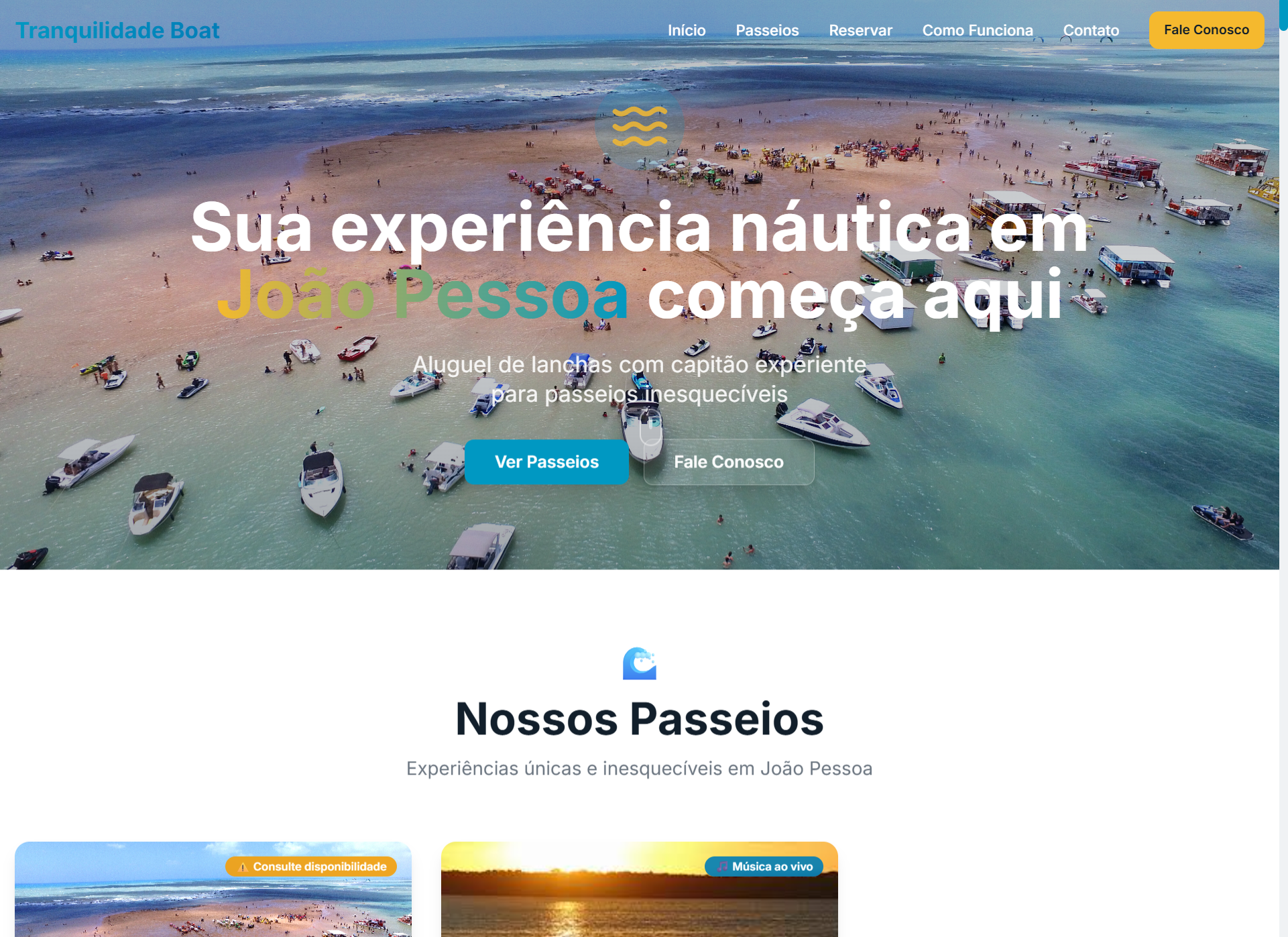 Tranquilidade Boat - Sistema de Agendamento